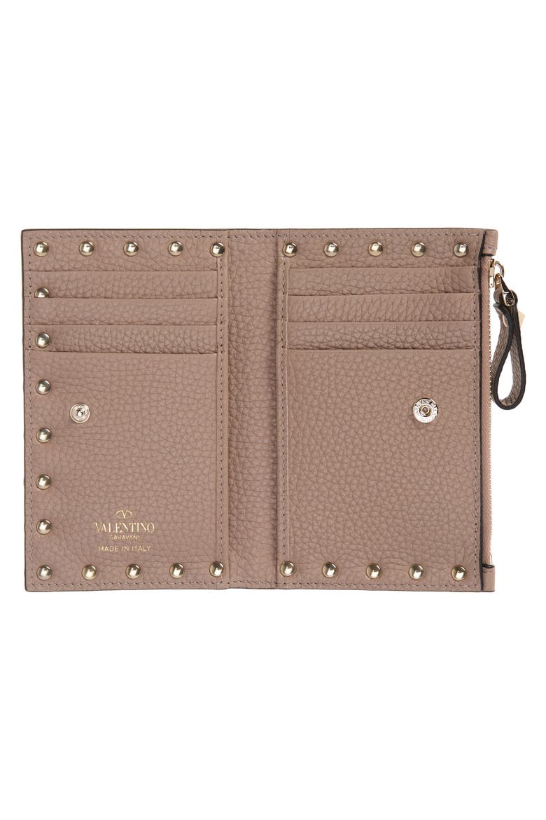 Rockstud Zip Coin & Card Pouch, Alternate, color, POUDRE