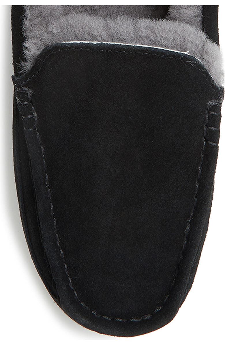 DEARFOAMS Fireside Melbourne Genuine Shearling Moccasin Slipper, Alternate, color, Black