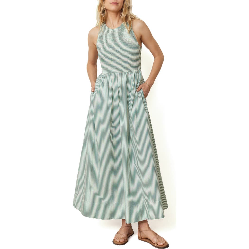 Marine Layer Smocked Sleeveless Dress In Blue