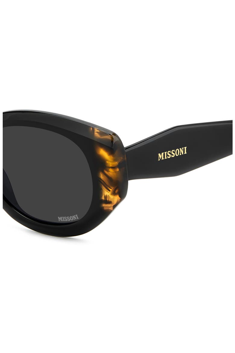 52mm Oval Sunglasses, Alternate, color, BLACK HAVANA/ GREY