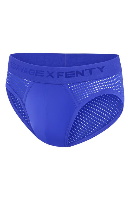 Savage X Fenty Shadow Fit Mesh Briefs In Blue