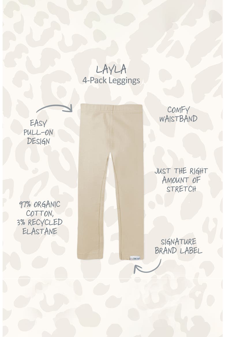 Kids' Layla 4-Pack Leggings, Alternate, color, NATURAL SNOW LEOPARD