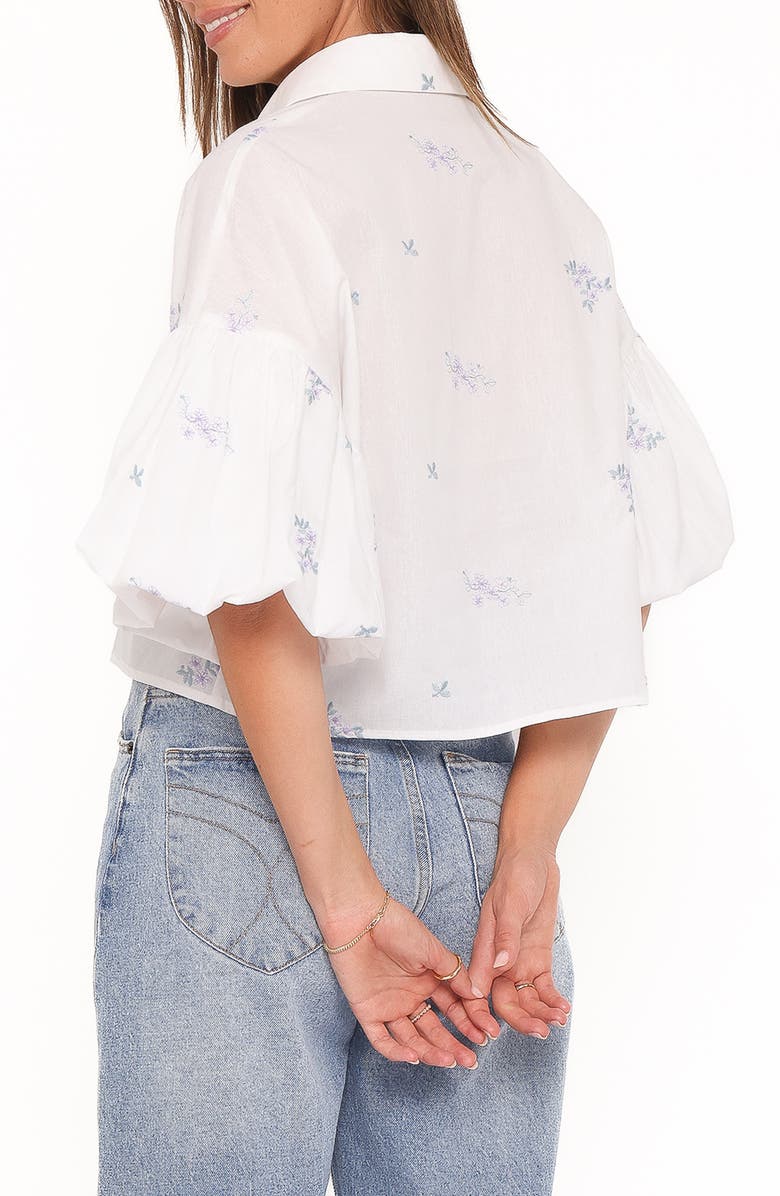 Petal & Pup Luneth Embroidered Puff Sleeve Shirt, Alternate, color, White