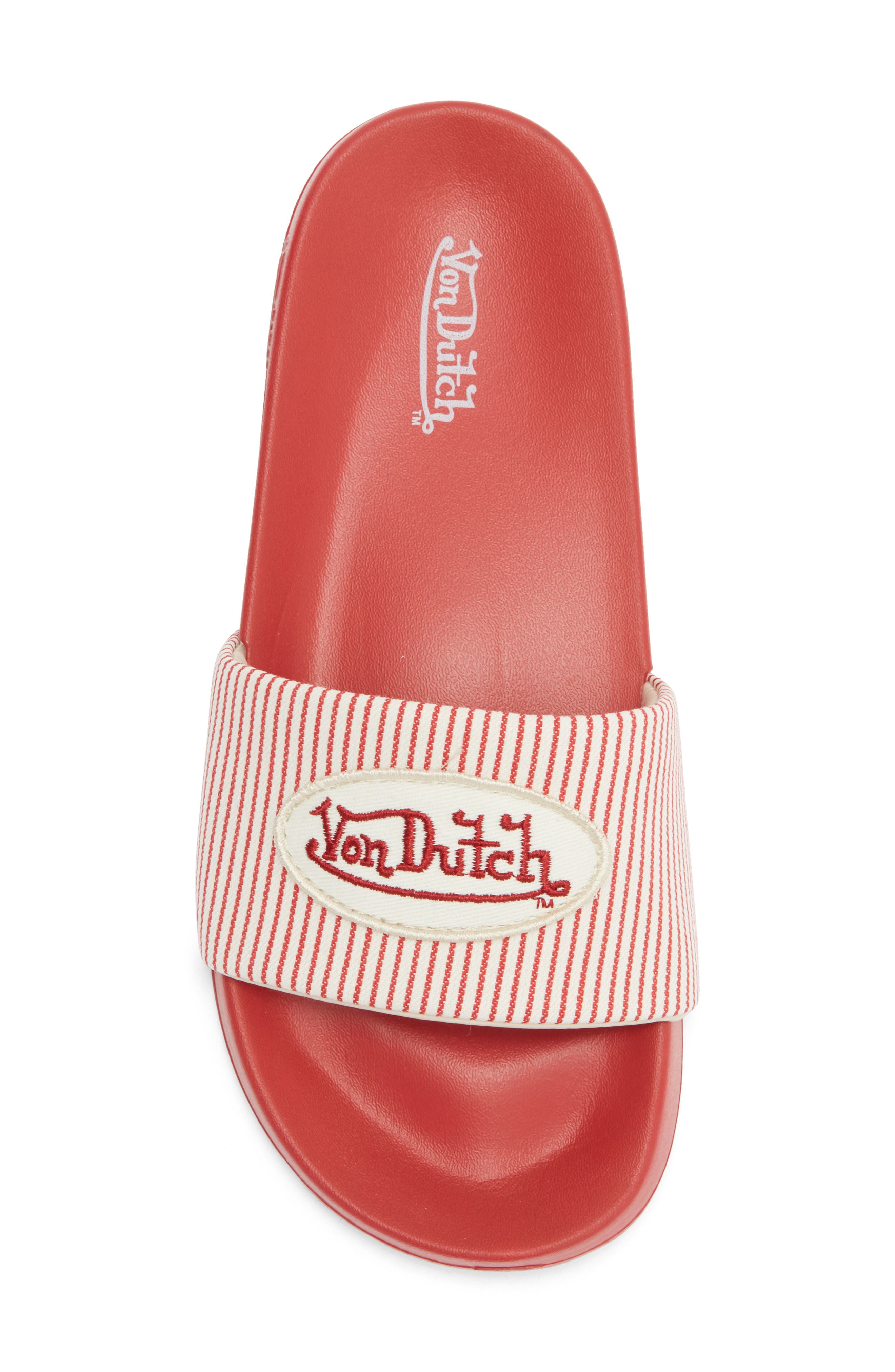Von Dutch Turbo Slide Sandal, Alternate, color, Red/ White