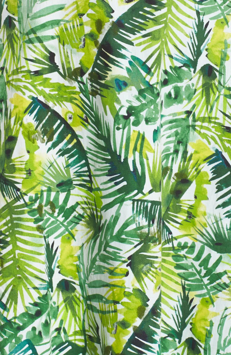 Clover and Sloane Palm Print Off the Shoulder Dress, Alternate, color, 