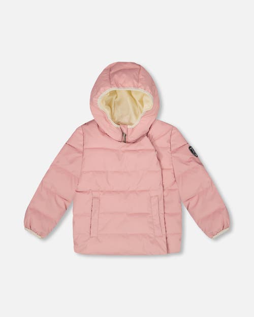 Deux Par Deux Compressible Winter Puffy Coat Designed For Car Seat In Pink