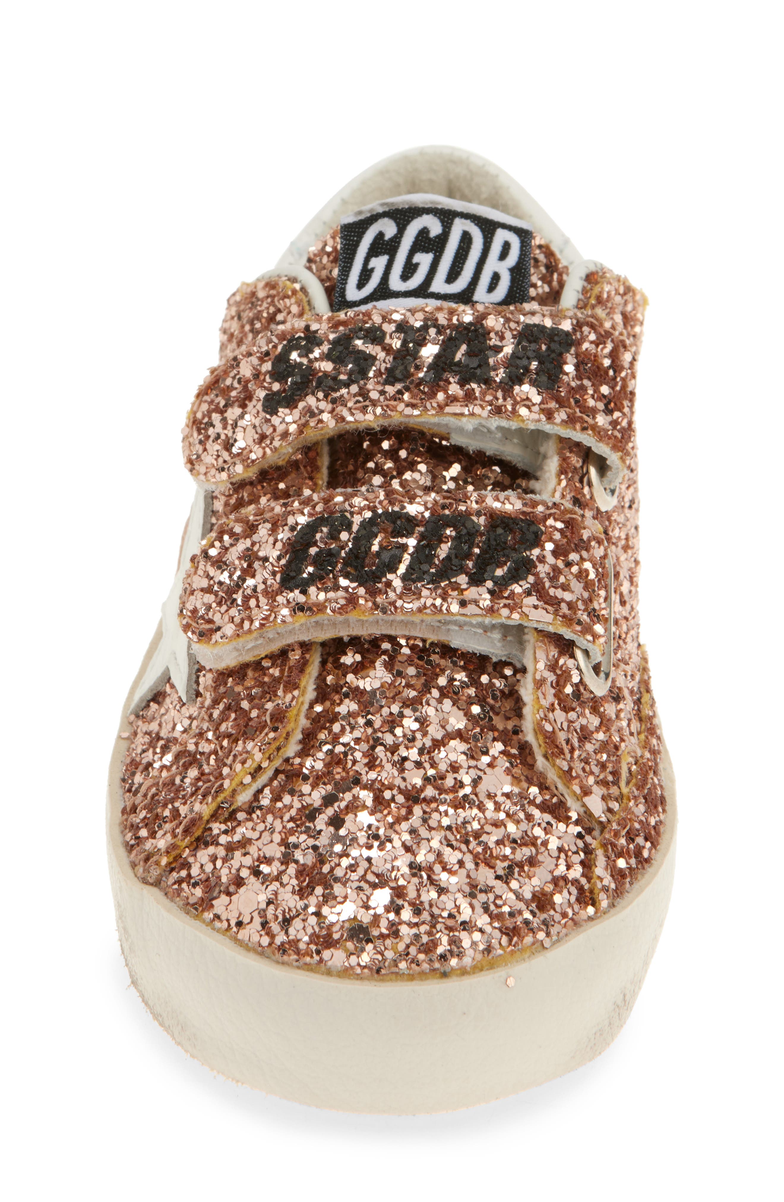 Golden Goose Kids' Old School Glitter Sneaker, Alternate, color, Peach/ White