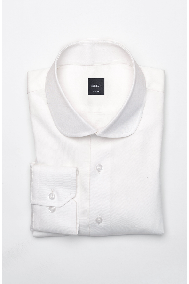 Club Collar Pima Cotton Twill Shirt, Main, color, Pearl White