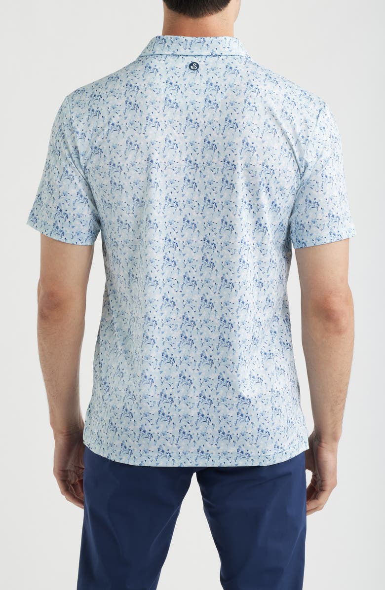 Swannies Sunday Floral Performance Golf Polo, Alternate, color, Sky