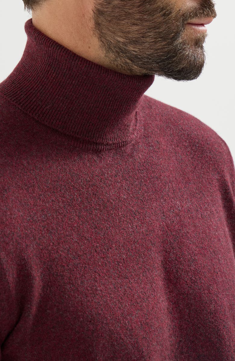 Brunello Cucinelli Mouliné cashmere turtleneck sweater, Alternate, color, Dark Grey