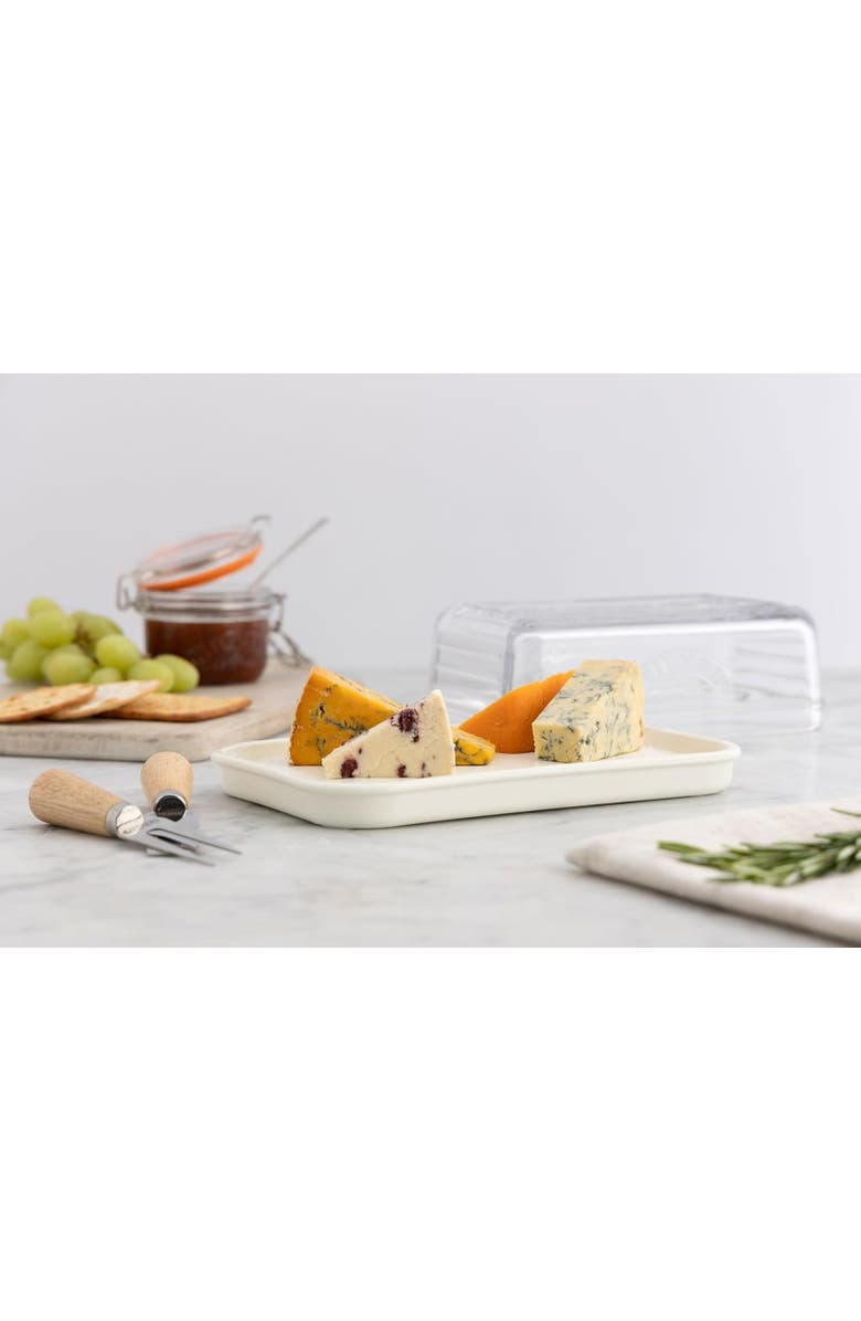 Kilner Fresh Cheese Storage Box with Ceramic Base, Alternate, color, Clear