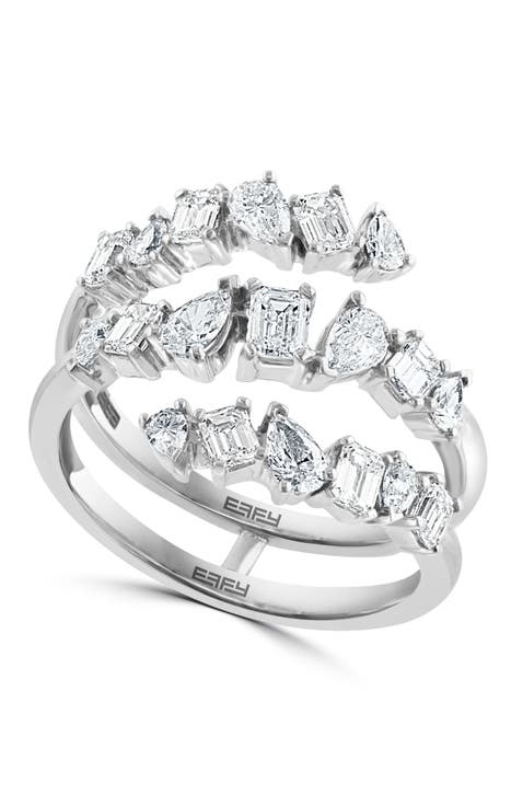 Diamond Multi-Row Wrap Ring in 14K White Gold