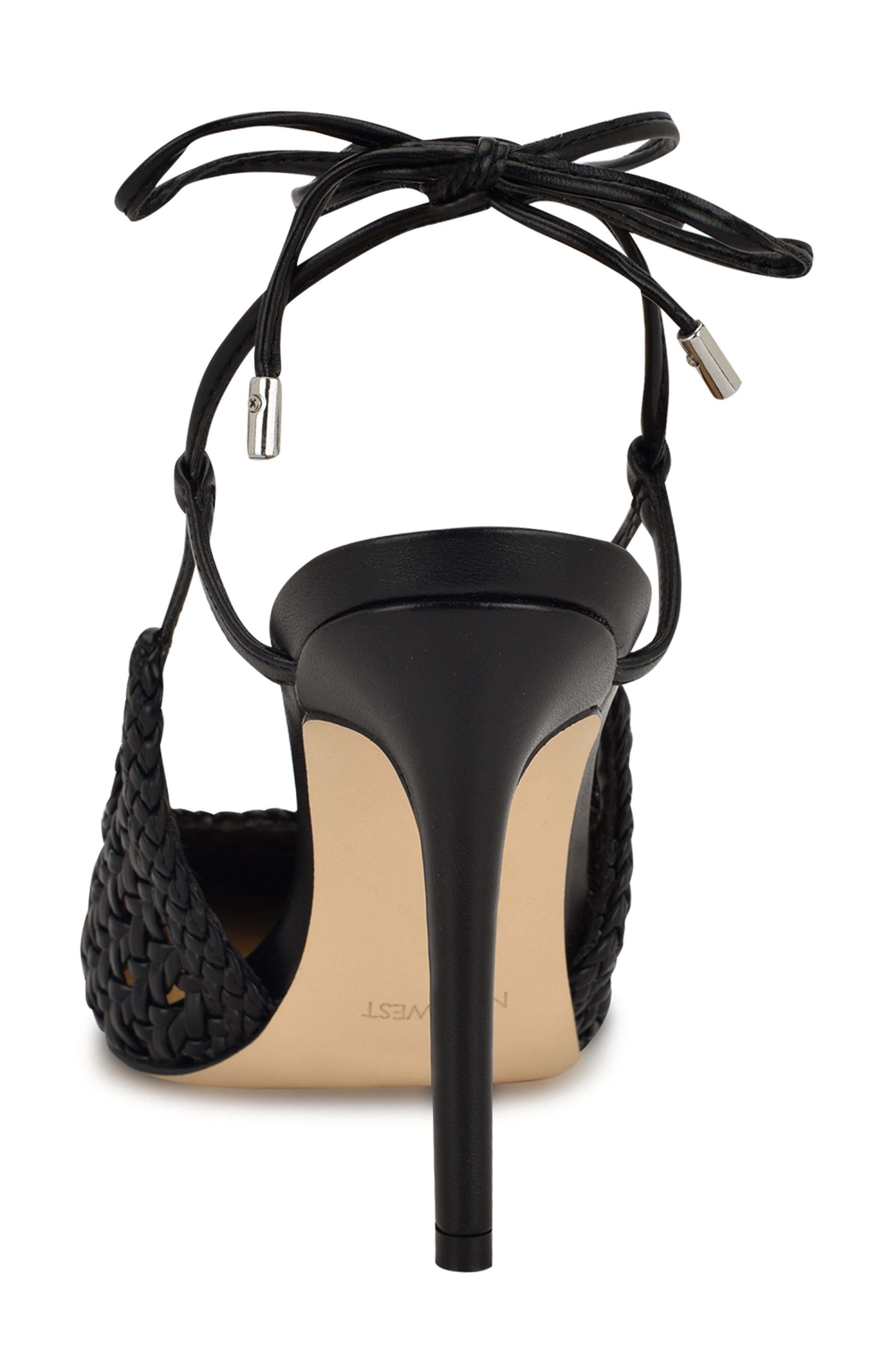 Nine West Fessla Ankle Wrap Pointed Toe Pump, Alternate, color, Black