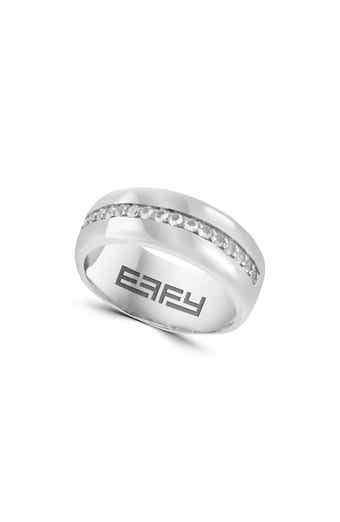Men's Sterling Silver White Topaz Band Ring