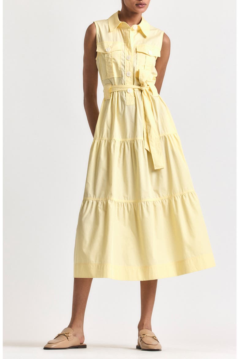Florence Sleeveless Shirtdress, Main, color, BUTTERCUP