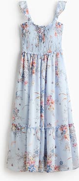 H&M Frill-trimmed Smocked-bodice Dress