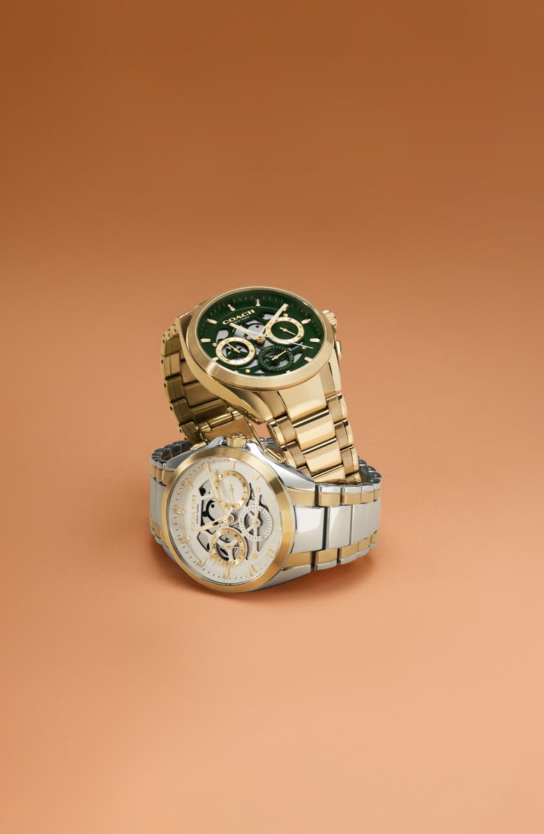 COACH Jackson Bracelet Chronograph Watch, 41.5mm, Alternate, color, Gold