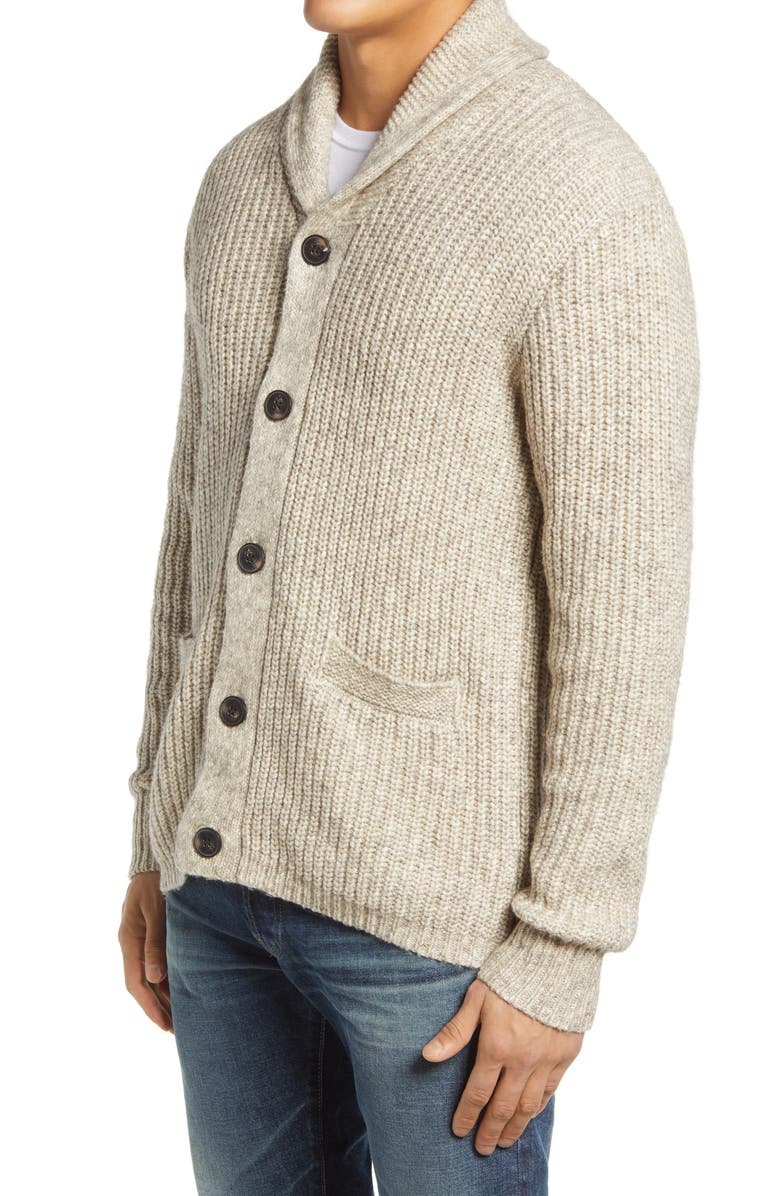 Schott NYC Heavyweight Shawl Collar Cardigan, Alternate, color, Limestone