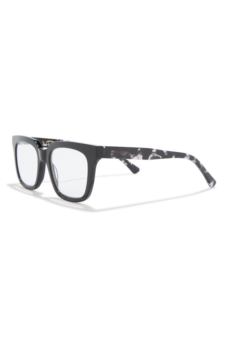 Chunky 51mm Square Optical Glasses, Alternate, color, BLACK