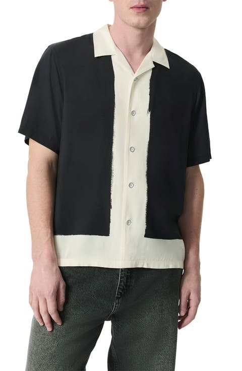 Avery Painterly Print Relaxed Fit Camp Shirt