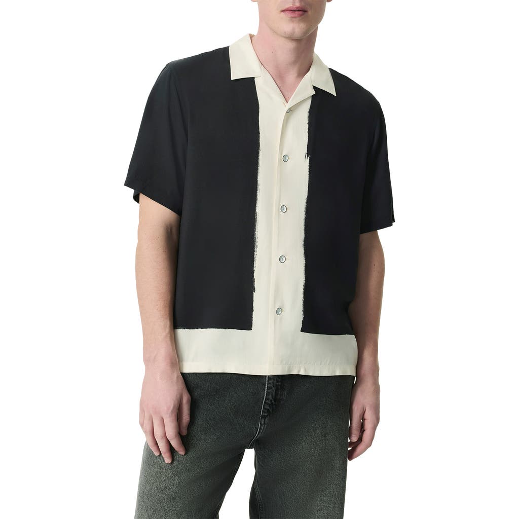 Rag & Bone Lapel Short Sleeve Shirt In Multi