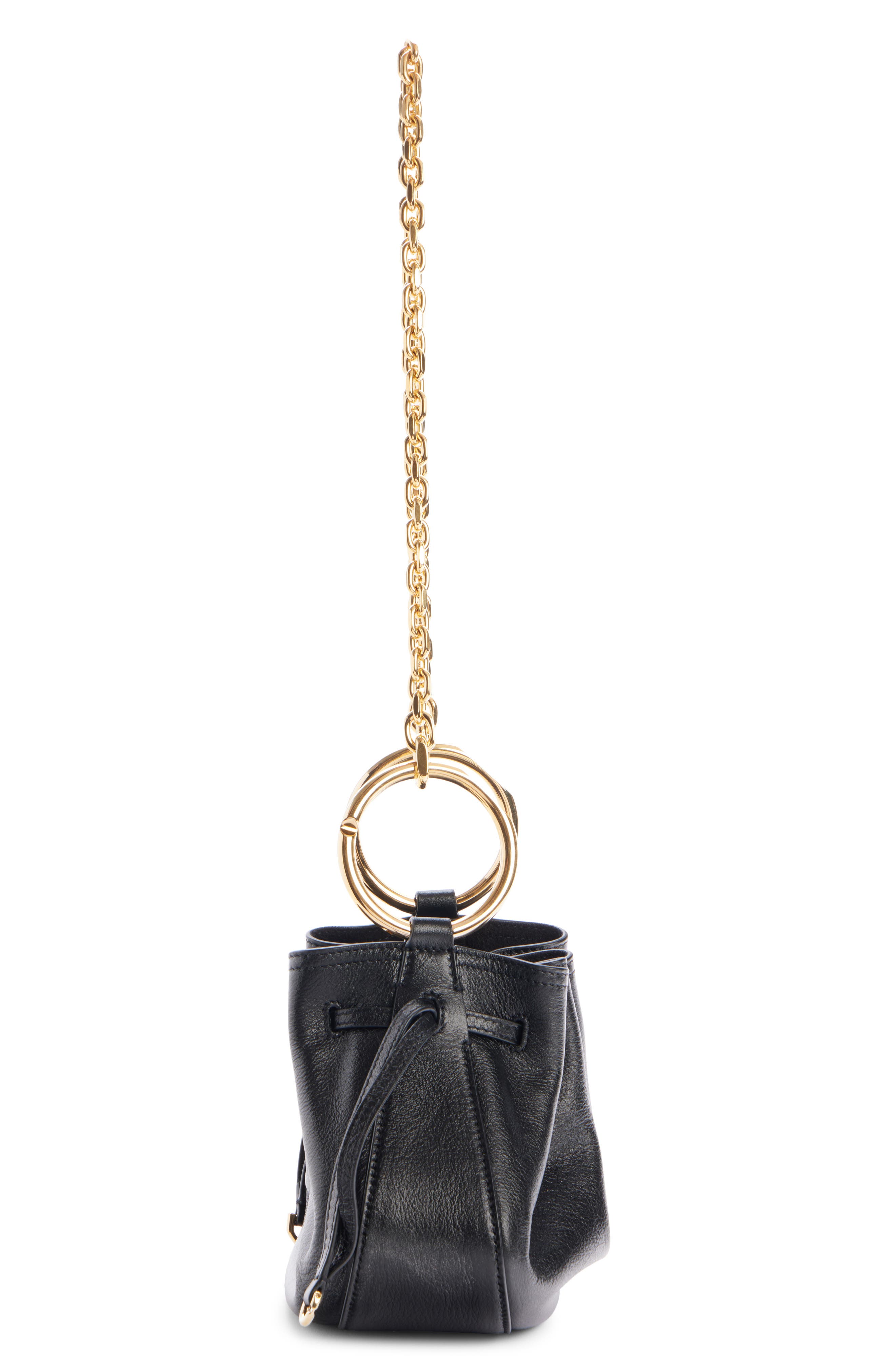 Givenchy Mini Pumpkin Leather Bucket Bag, Alternate, color, 