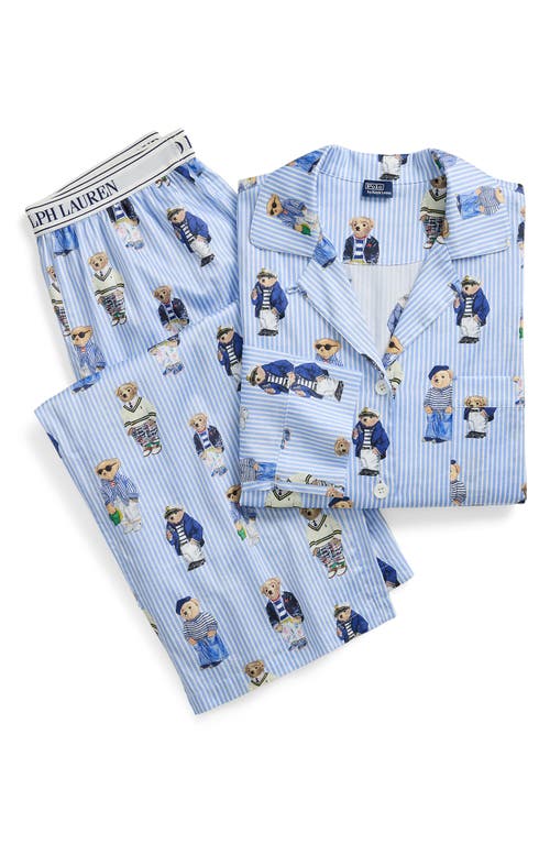 Polo Ralph Lauren Madison Cotton Pajamas In Oxford Blue