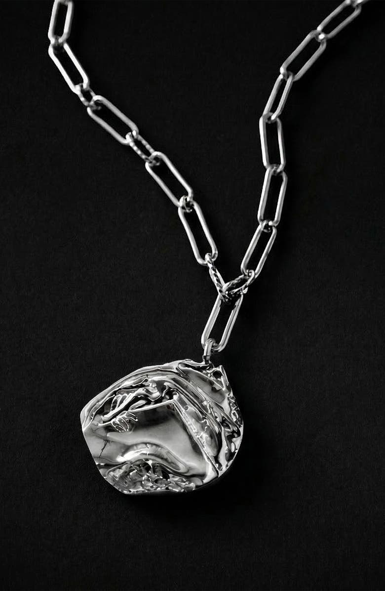 YOJ Maxi Mao Pendant Necklace in Silver, Alternate, color, Silver