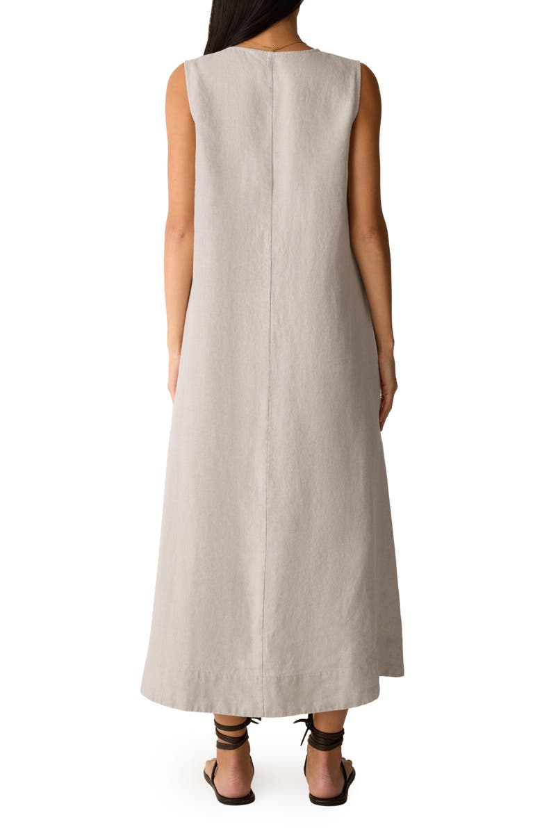 Eileen Fisher Sleeveless Organic Linen Midi Shift Dress, Alternate, color, Undyed Natural