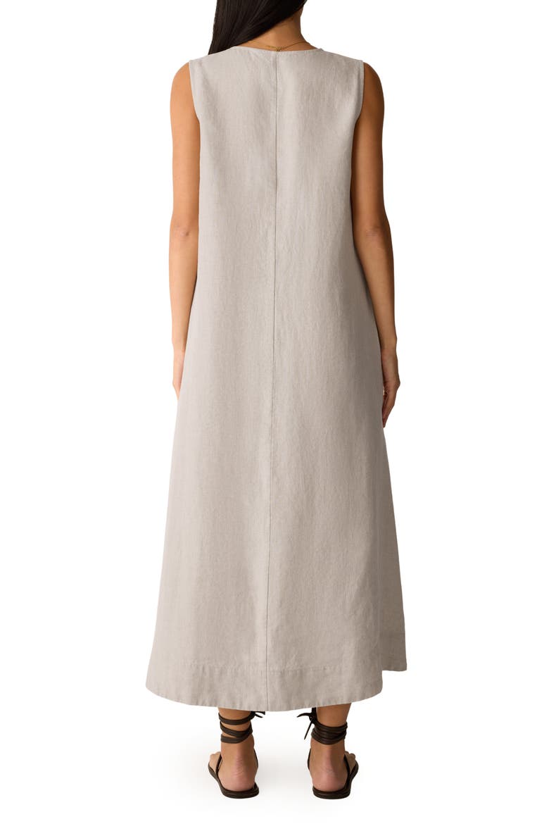 linen maxi shift dress Women's Linen-Blend Maxi Shift Dress by Gap True Black Petite Size XS