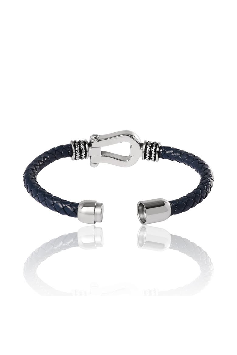 Horseshoe Navy Cord Bracelet, Alternate, color, Navy Blue