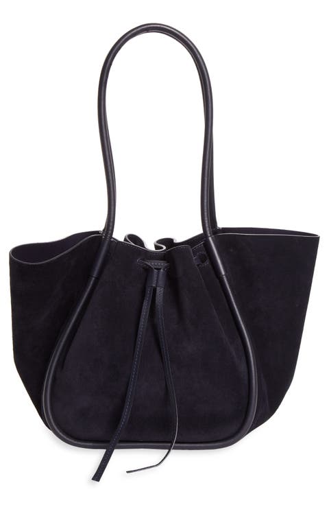 Large Ruched Suede Tote