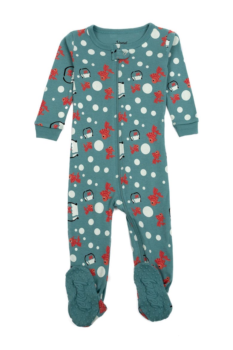 Goldfish Footed Pajamas, Main, color, BLUE