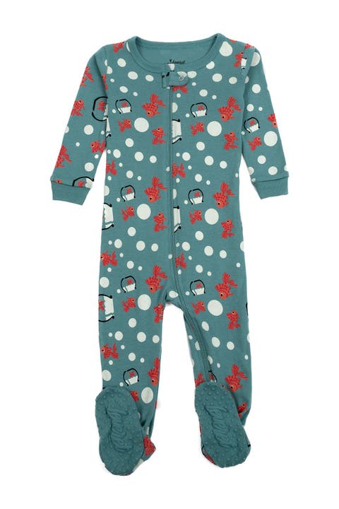 LEVERET Goldfish Footed Pajamas