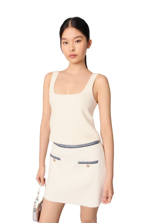 Short skirt with contrasting trim