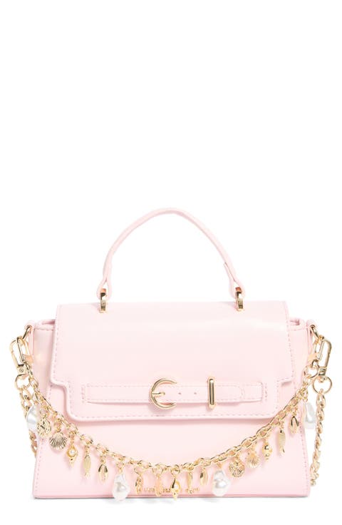 Faux Leather Top Handle Bag
