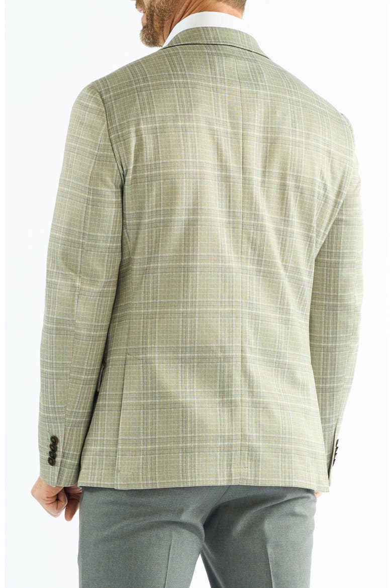 Plaid Knit Sport Coat, Alternate, color, MOSS