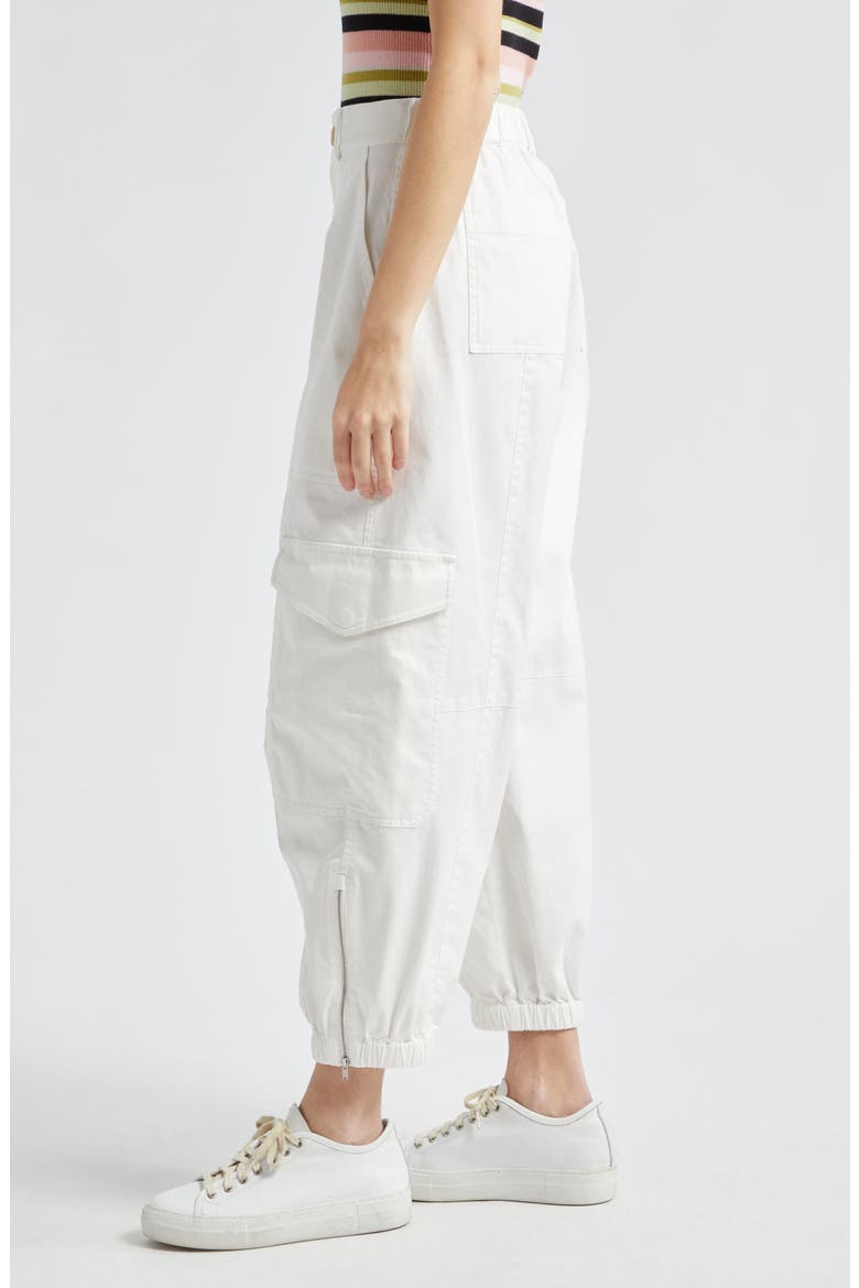 Stretch Cotton Twill Cargo Joggers, Alternate, color, CHALK