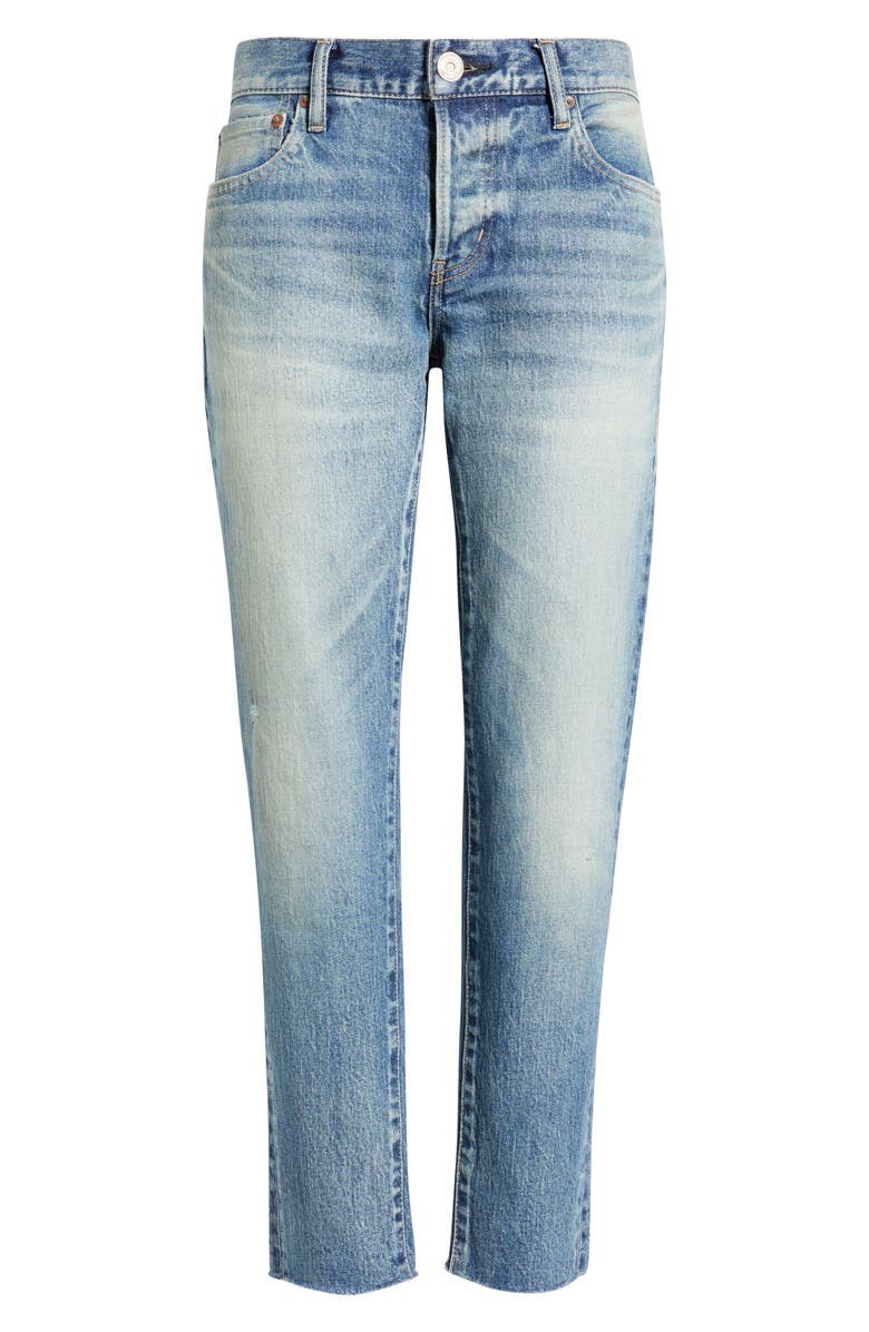 MOUSSY VINTAGE Medfield Tapered Raw Hem Ankle Jeans, Alternate, color, Light Blue