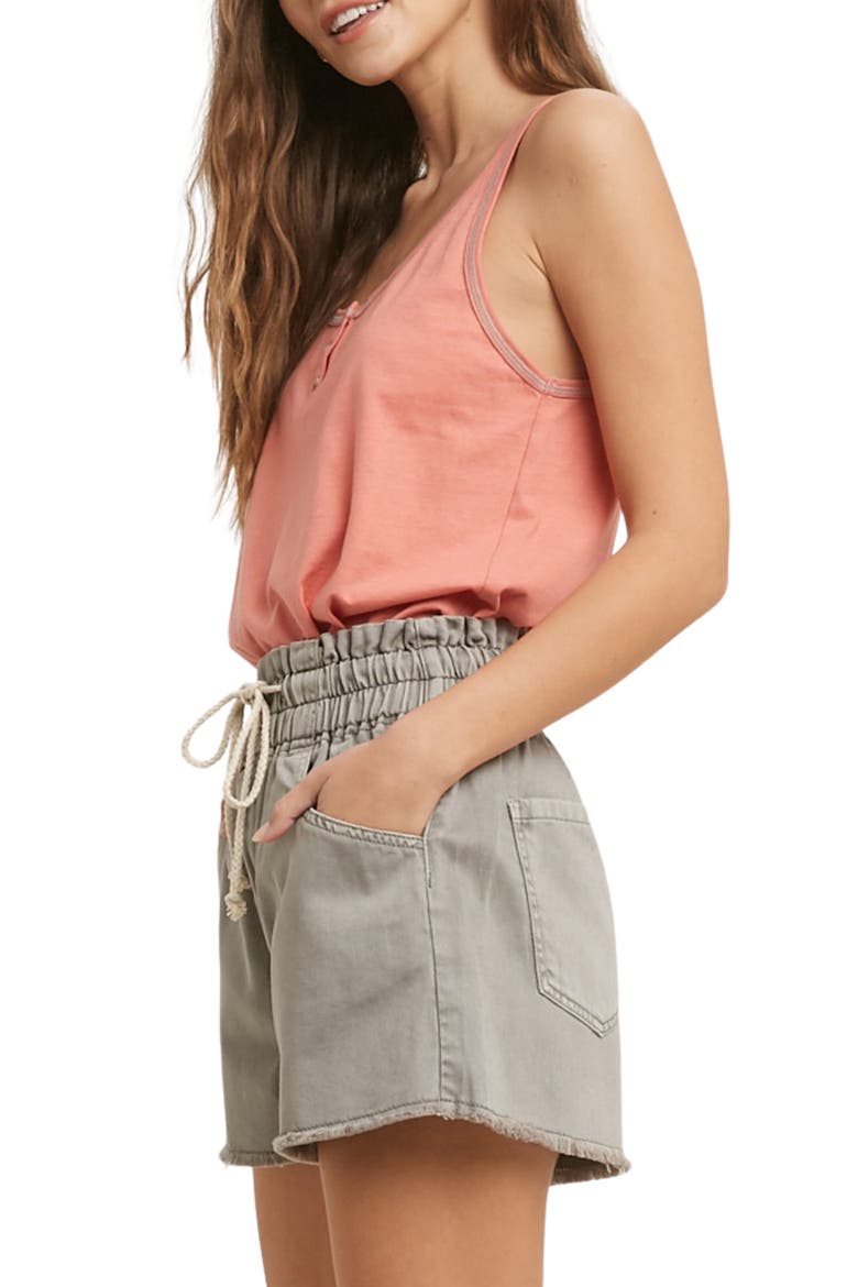 Cotton Henley Tank, Alternate, color, CORAL