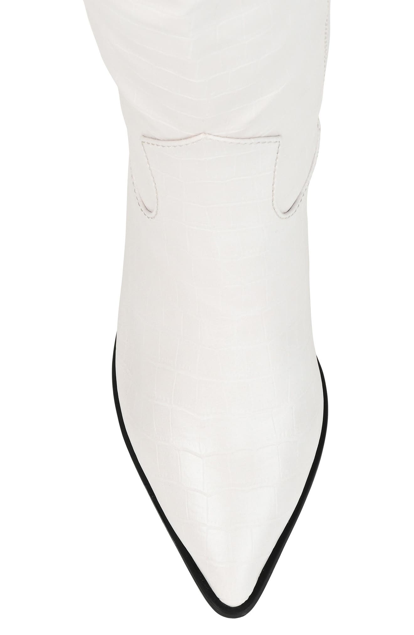 Journee Collection Therese Croc Embossed Knee High Boot - Extra Wide Calf, Alternate, color, Bone