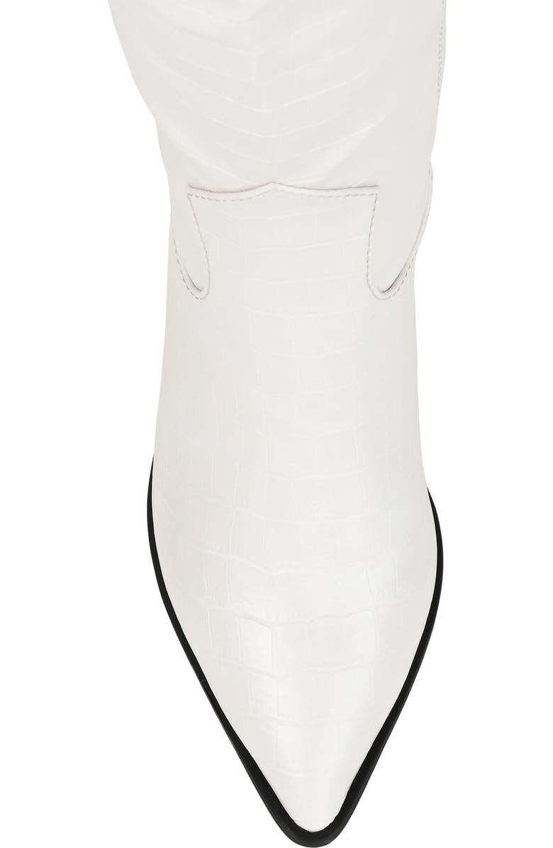 Journee Collection Therese Croc Embossed Knee High Boot - Extra Wide Calf, Alternate, color, Bone