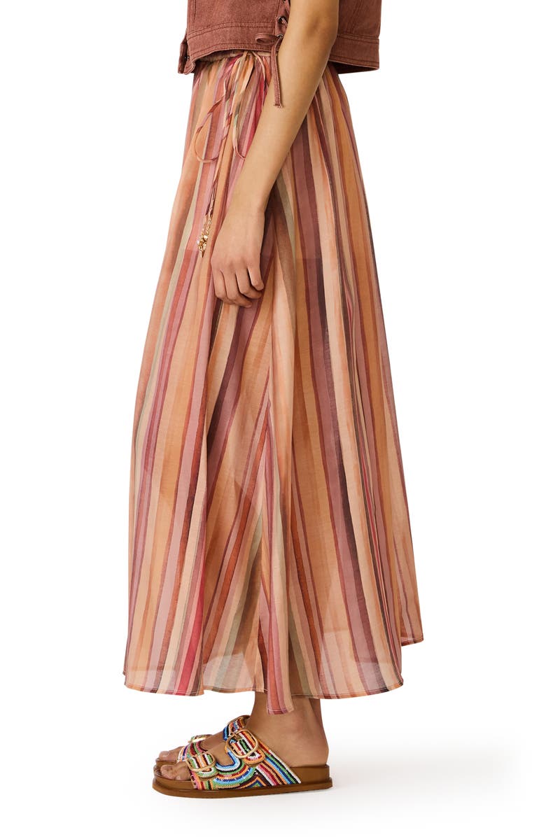 Steve Madden Shilloh Stripe Midi Skirt, Alternate, color, Stripe Multi