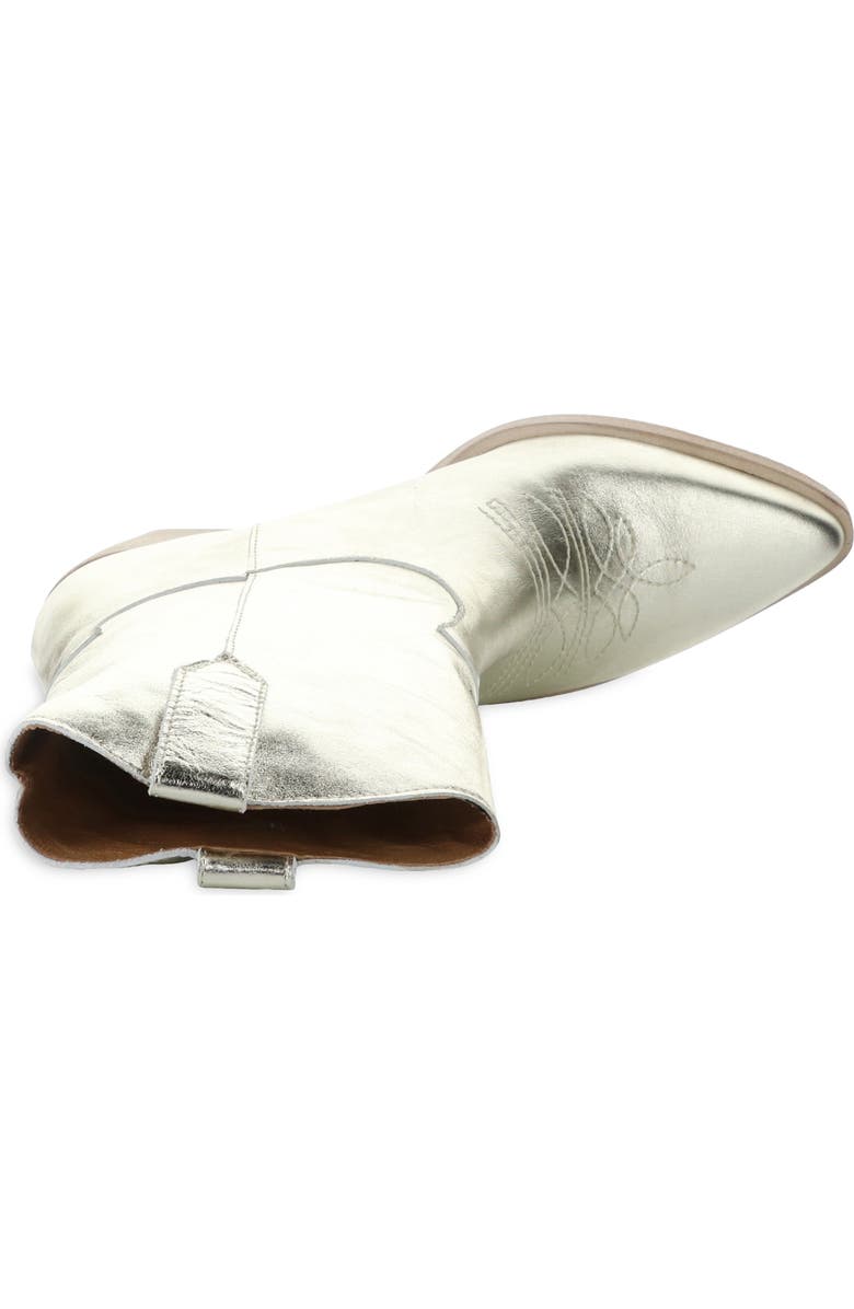 Fly London Wofy Pointed Toe Western Boot, Alternate, color, 008 Gold Laminato