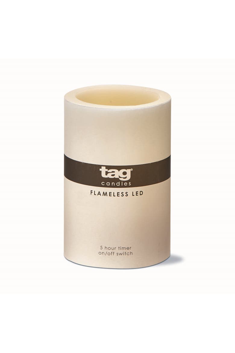 Light Up LED Pillar Candle 5 Hour Timer Flameless Decor, Main, color, Beige