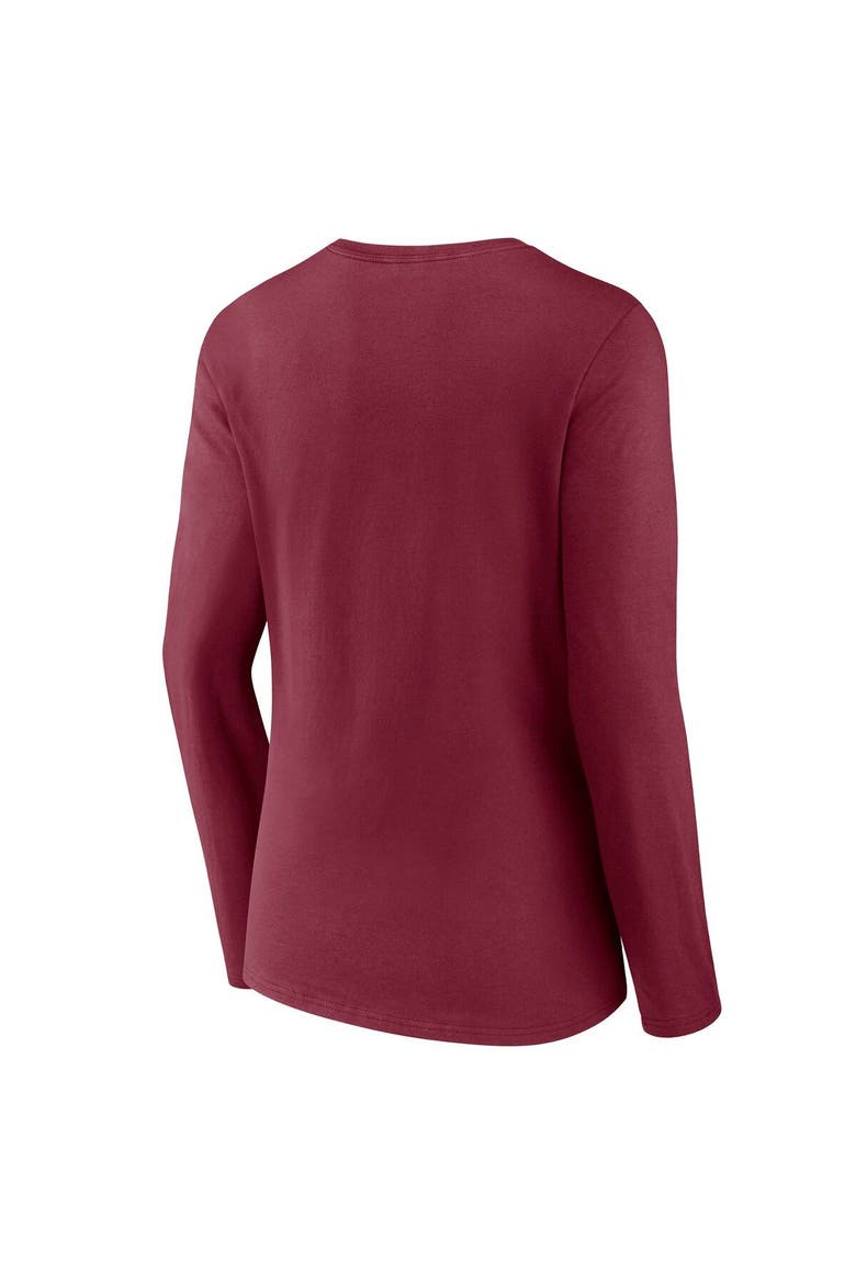 Women's Fanatics Branded Burgundy Washington Commanders Hometown Sweep Long Sleeve V-Neck T-Shirt, Alternate, color, Burgundy