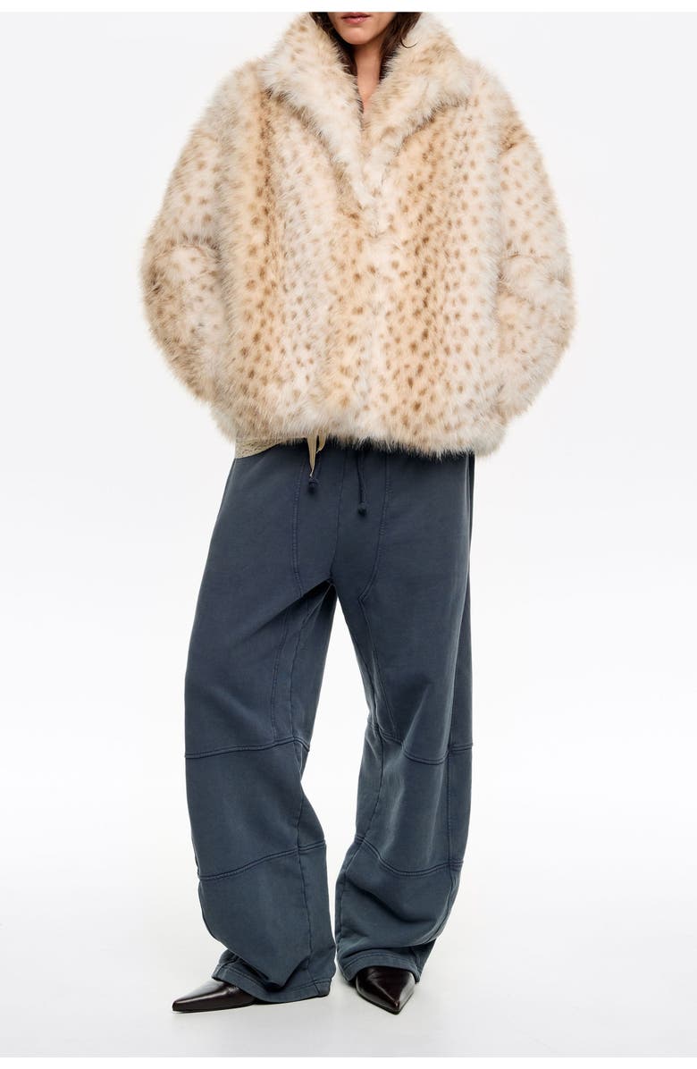 Bimba y Lola Short Off- Fur Coat, Main, color, Off White