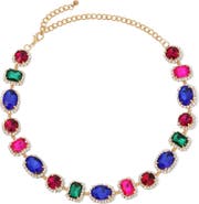 EYE CANDY LOS ANGELES Emily Mixed Crystal Statement Necklace