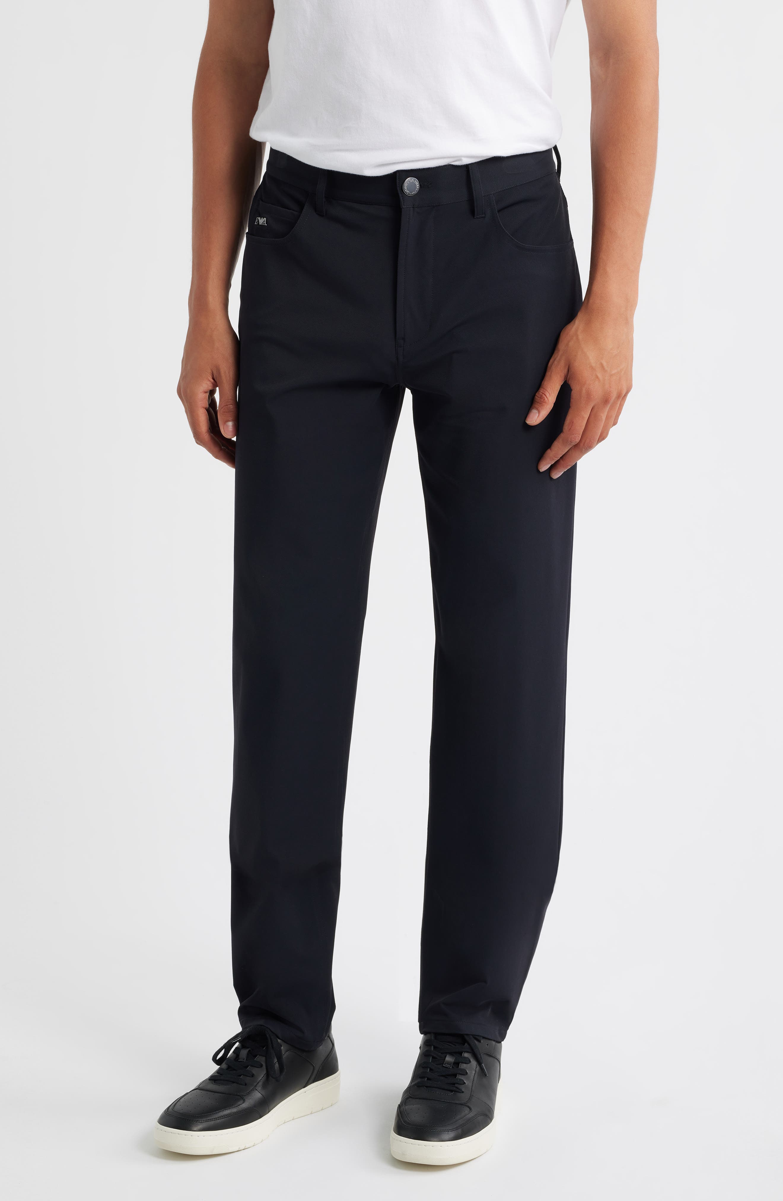 Emporio Armani Techno Five-Pocket Straight Leg Stretch Twill Pants