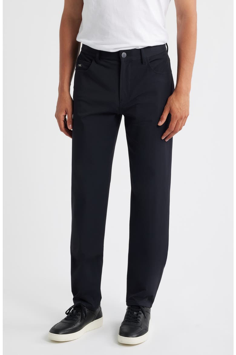 Techno Five-Pocket Straight Leg Stretch Twill Pants, Main, color, SOLID BLUE NAVY